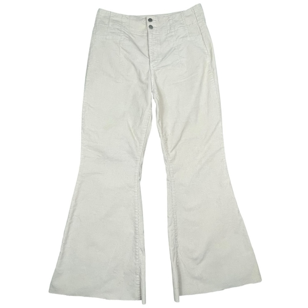 Altar'd State Cream Corduroy Flare Bell Bottom Boho Festival Groovy Pants Sz 30